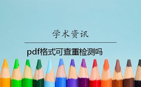 pdf格式可查重检测吗？