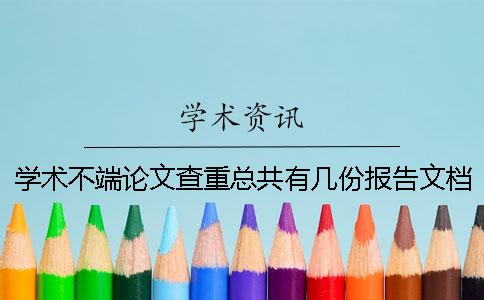 学术不端论文查重总共有几份报告文档? 学术不端论文查重总共有几份报告文档?