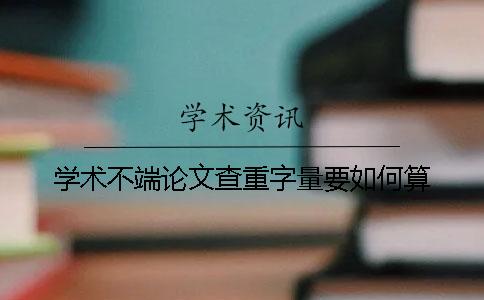 学术不端论文查重字量要如何算