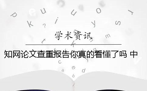 学术论文查重报告你真的看懂了吗? 中国学术查重论文报告 学术论文查重报告你真的看懂了吗? 中国学术查重论文报告