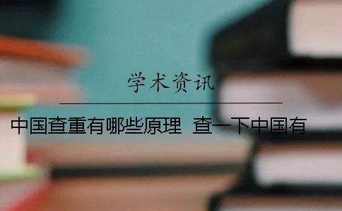 中国查重有哪些原理 ? 查一下中国有哪些四大 中国查重有哪些原理 ? 查一下中国有哪些四大
