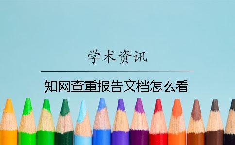 学术查重报告文档怎么看