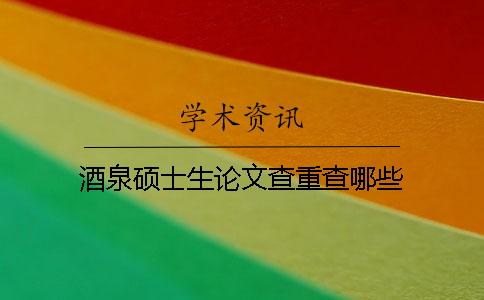酒泉硕士生论文查重查哪些
