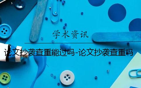 论文抄袭查重能过吗-论文抄袭查重吗